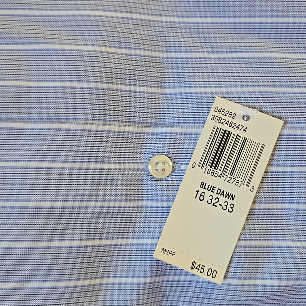 Geoffrey Beene Blue Striped Men's Shirt - Picture 6 of 6